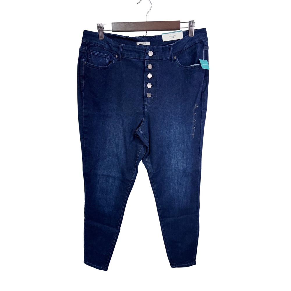 Maurices Limitless Jegging High Rise Dark Wash Button‎ Fly Size L Regular